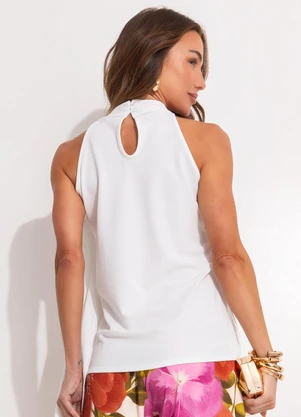 Quintess - Blusa Off White em Malha Crepe - QUINTESS