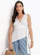 Blusa Off White em Malha Crepe