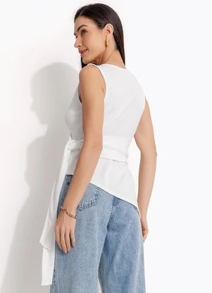 Quintess - Blusa Off White em Malha Crepe - QUINTESS