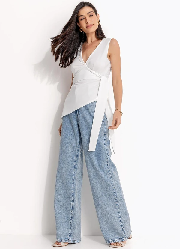 Quintess - Blusa Off White em Malha Crepe 5