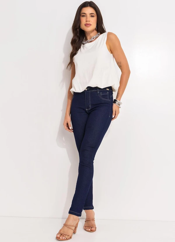 Quintess - Blusa Off White Balonê em Malha de Algodão 3