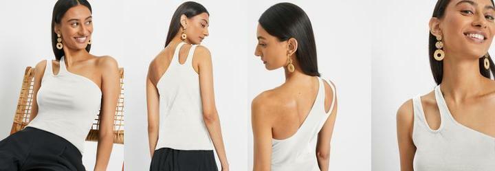 Blusa Off White em Malha de Viscose