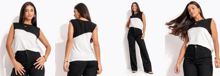 Blusa Off White em Malha de Viscose