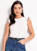 Blusa Off White em Malha de Viscose