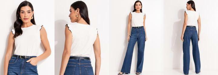 Blusa Off White em Malha de Viscose