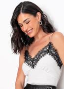 Blusa (off white) em malha texturizada