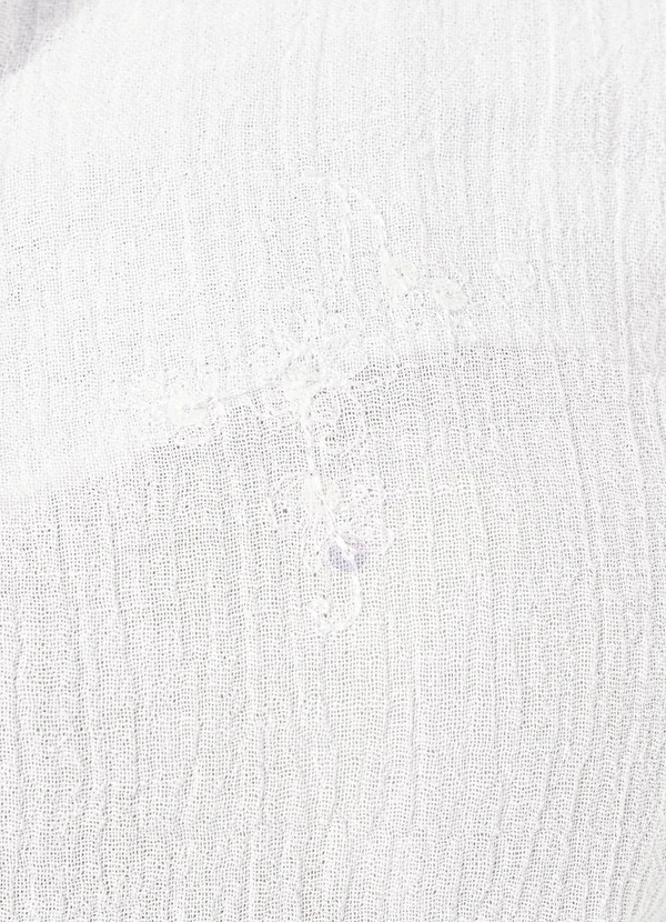 Quintess - Blusa Off White em Voil Bordado Paetê 9