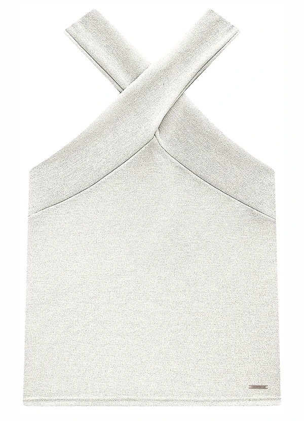 Enfim - Blusa Off White Justa em Lurex