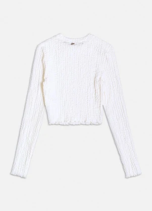 Authoria - Blusa Off White Manga Longa Texturizada Branco - AUTHORIA