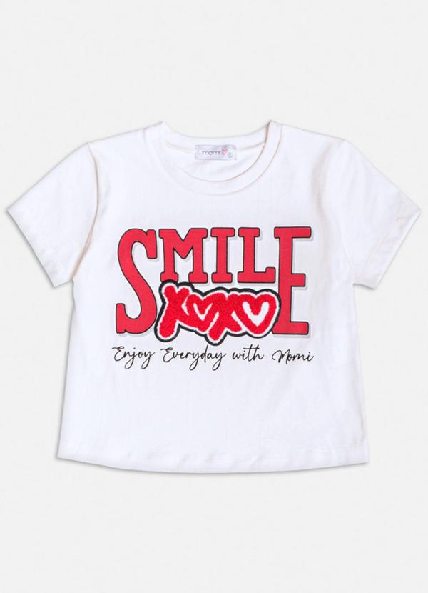 Momi - Blusa Off White Smile com Patch Branco
