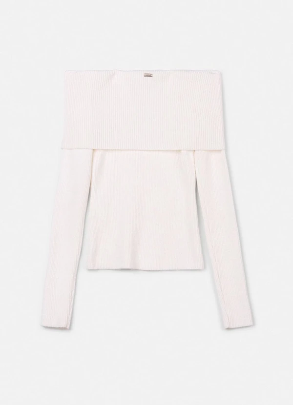 Authoria - Blusa Off White Tricot Ombro a Ombro Off White 2
