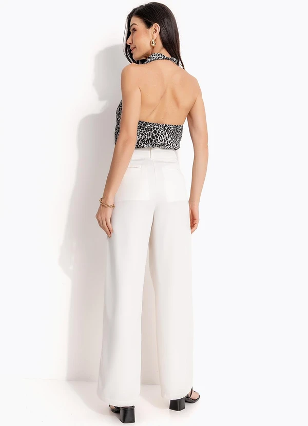 Quintess - Blusa Onça Preta em Crepe Plano 5