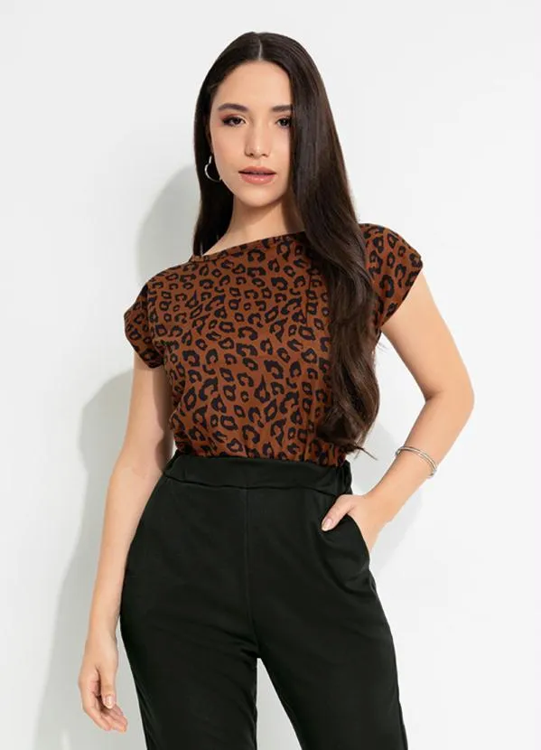 Moda Pop - Blusa Oncinha com Ombro Deslocado 3