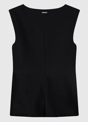Enfim - Blusa Peplum com Pences Preto - ENFIM