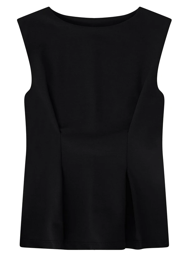 Enfim - Blusa Peplum com Pences Preto