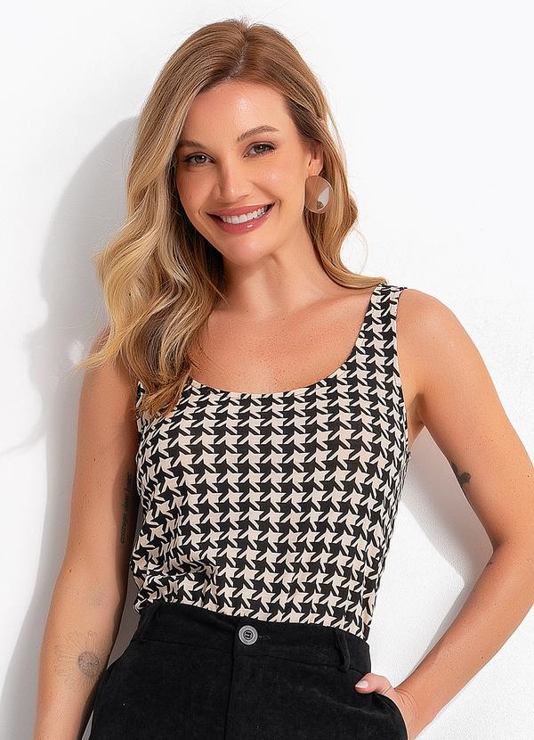 Blusa (Pied de Poule) em Malha de Viscose