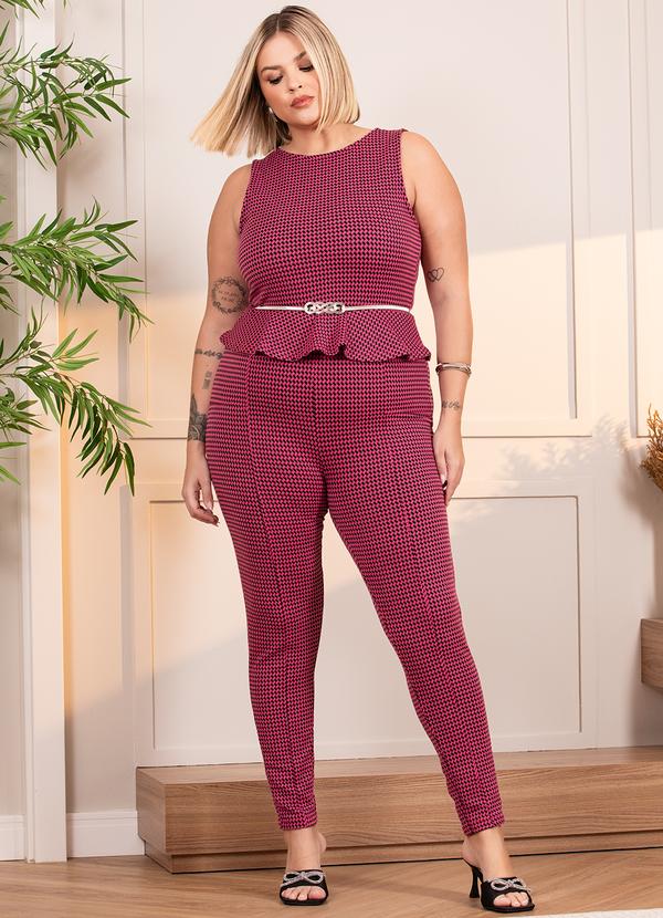 Quintess - Blusa Pied de Poule Rosa em Malha Jacquard 7