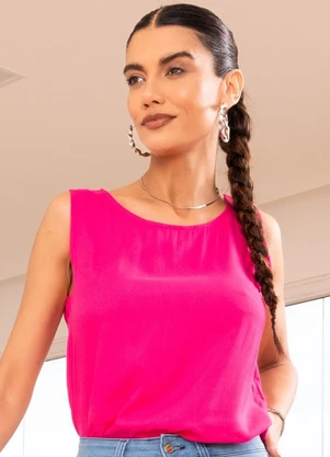Quintess - Blusa Pink em Viscose Plana Sarjada - QUINTESS