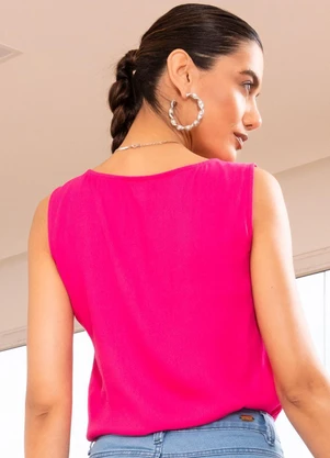 Quintess - Blusa Pink em Viscose Plana Sarjada - QUINTESS