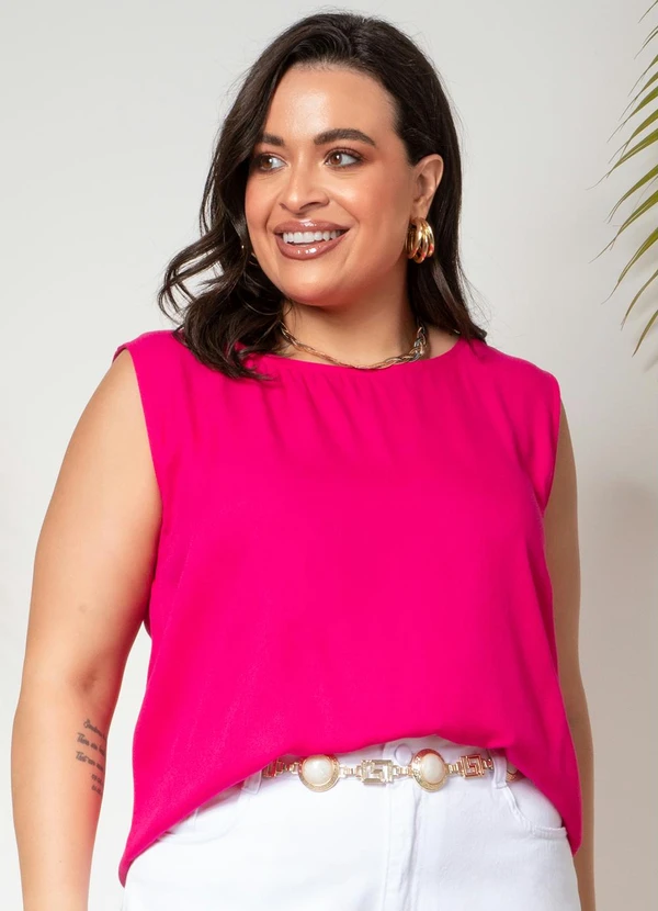 Quintess - Blusa Pink em Viscose Plana Sarjada 6