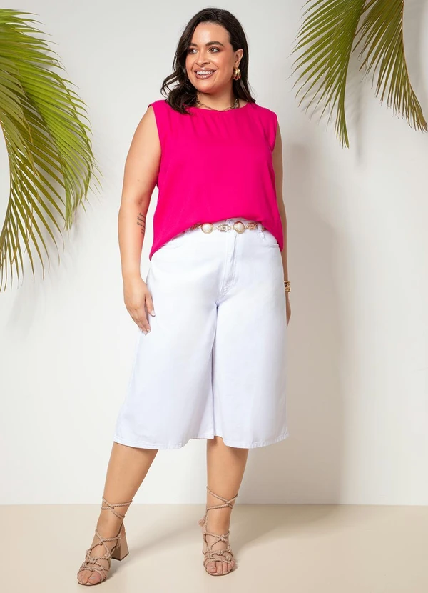 Quintess - Blusa Pink em Viscose Plana Sarjada 8