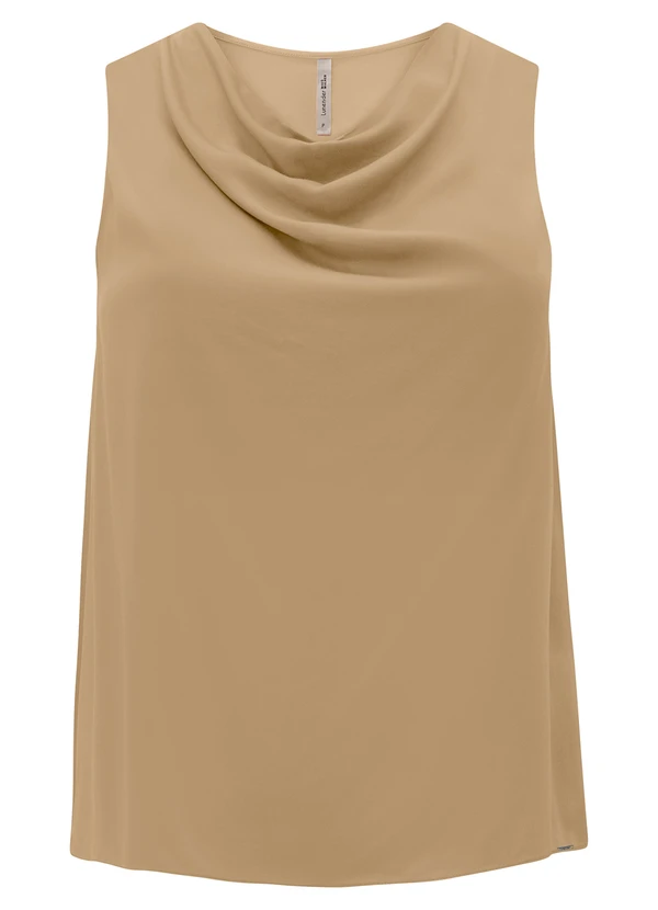 Lunender Mais Mulher - Blusa Plus Size com Decote Degagê Bege