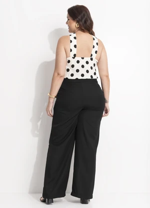 Quintess - Blusa Poá Off White em Viscose Plana - QUINTESS