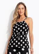 Blusa Po Preto em Viscose Plana