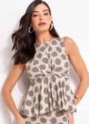 Blusa Po Preto em Viscose Plana