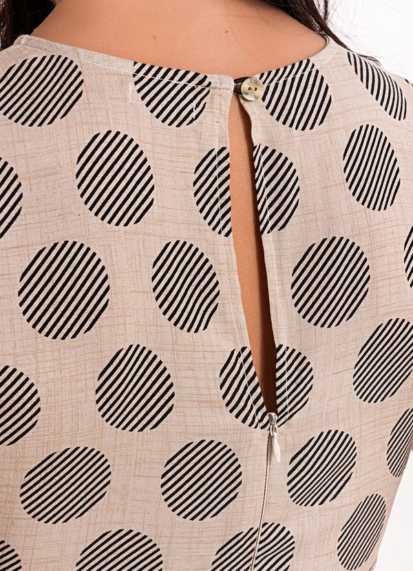 Quintess - Blusa Poá Preto em Viscose Plana