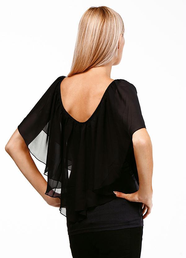 Outlet - Blusa Preta com Babado 2