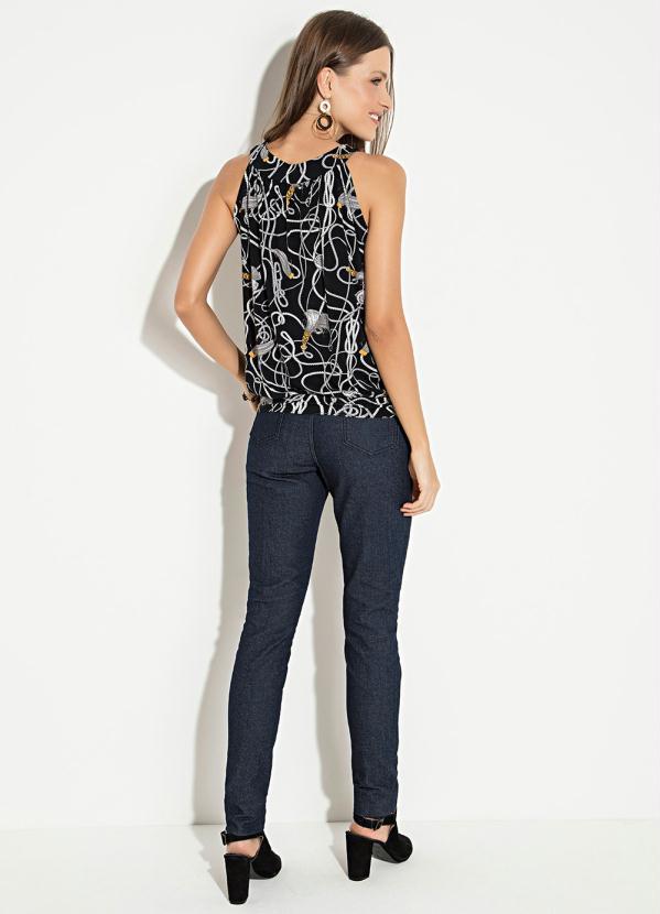 Quintess - Blusa Preta com Cava Americana 4