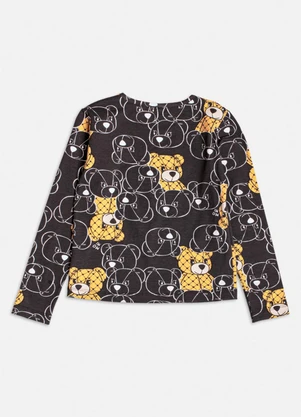 Momi - Blusa Preta com Ursinhos Preto - MOMI