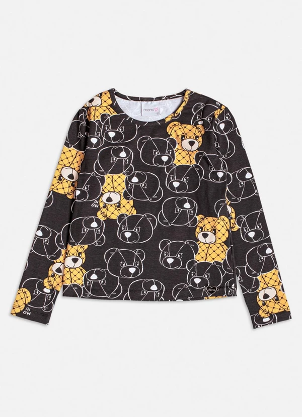 Momi - Blusa Preta com Ursinhos Preto