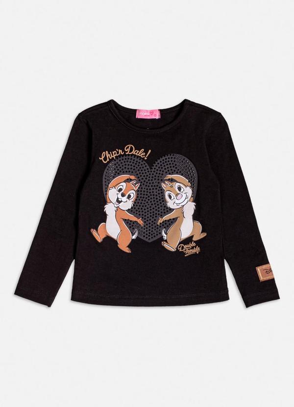 Momi - Blusa Preta do Tico e Teco Preto