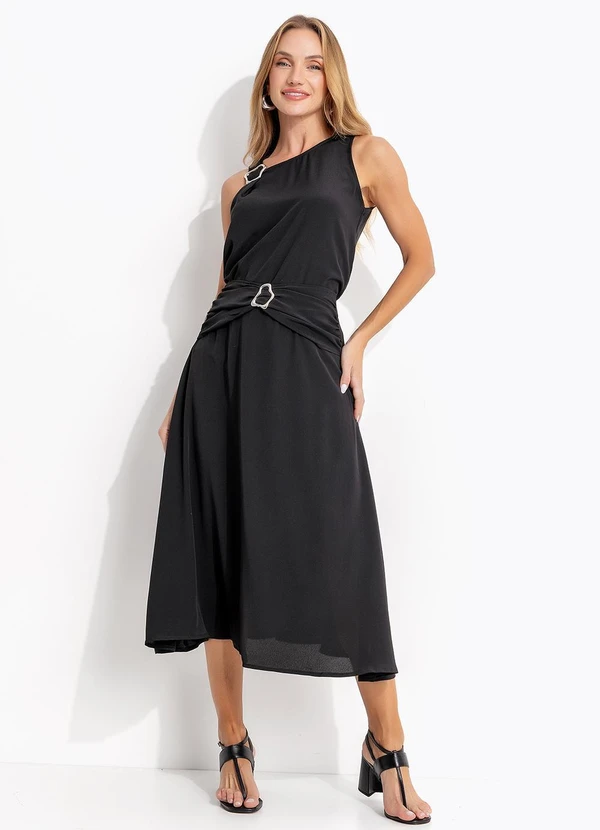 Quintess - Blusa Preta em Crepe Plano 3