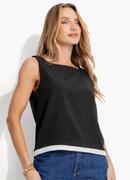 Blusa Preta em Crepe Plano