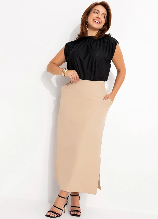 Quintess - Blusa Preta em Malha Crepe 13