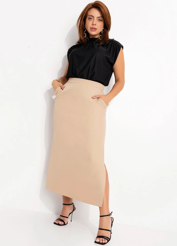 Quintess - Blusa Preta em Malha Crepe 14