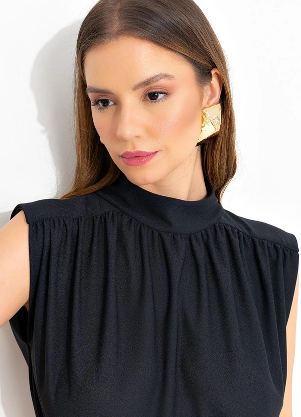 Quintess - Blusa Preta em Malha Crepe 2