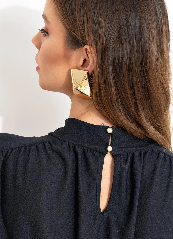 Quintess - Blusa Preta em Malha Crepe 8