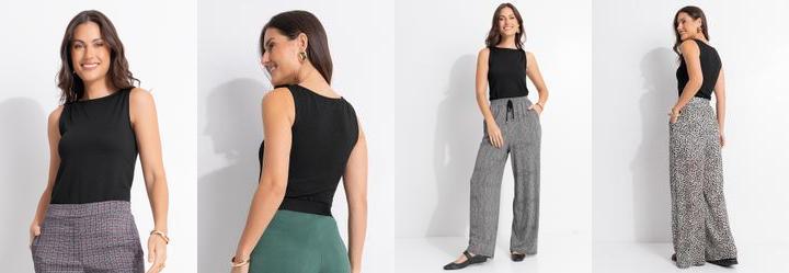 Blusa Preta em Malha Crepe