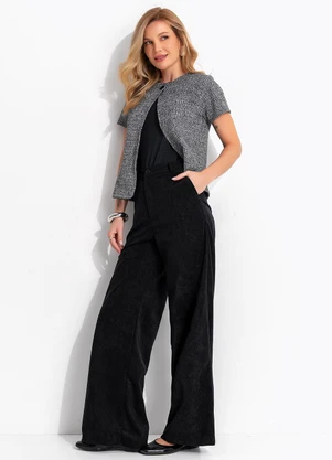 Quintess - Blusa Preta em Malha Crepe - QUINTESS