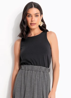 Quintess - Blusa Preta em Malha de Compressão - QUINTESS