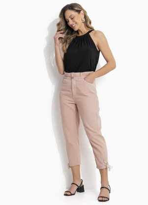 Quintess - Blusa Preta em Malha de Viscose com Elastano - QUINTESS