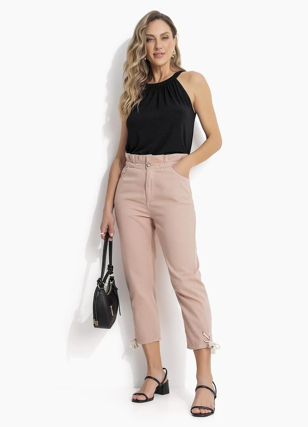 Quintess - Blusa Preta em Malha de Viscose com Elastano 5