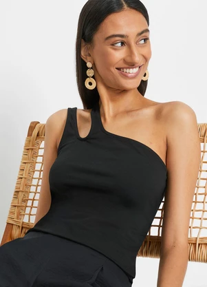bonprix - Blusa Preta em Malha de Viscose - BONPRIX