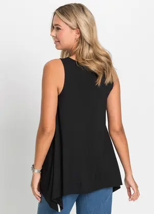 bonprix - Blusa Preta em Malha de Viscose - BONPRIX