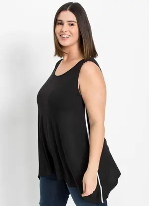 bonprix - Blusa Preta em Malha de Viscose - BONPRIX