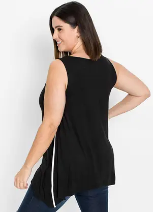 bonprix - Blusa Preta em Malha de Viscose - BONPRIX